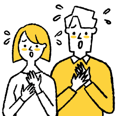 悩む男女のイラスト